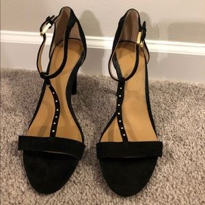 Calvin Klein black and gold heels